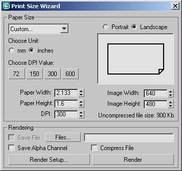 Print size wizard