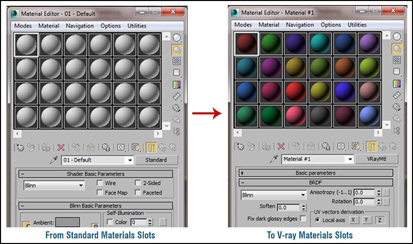 your default Materials Slots as Vray in 3ds | Dubai3dmax
