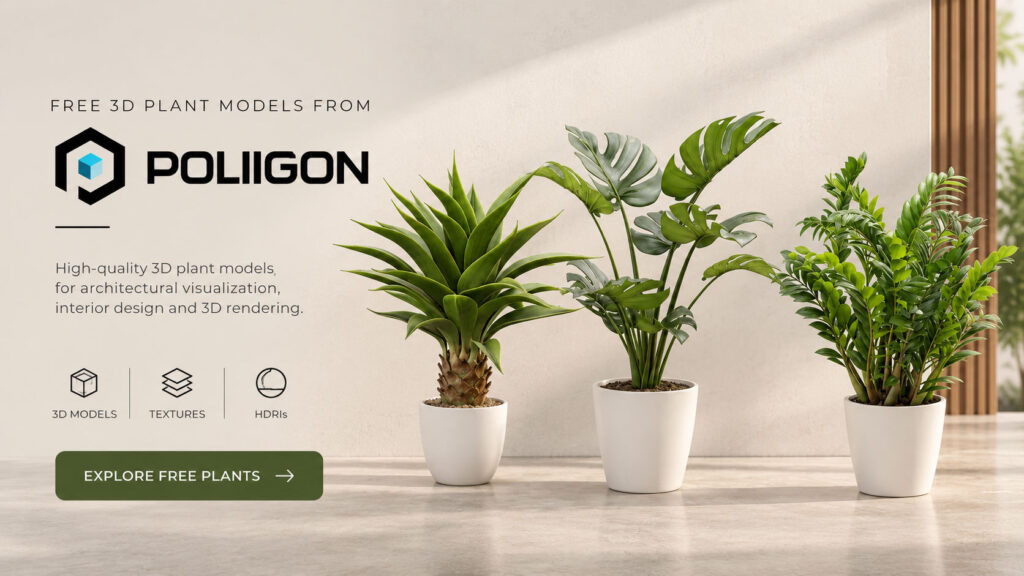 Free Plant 3D Models Download for 3ds Max, Vray & Corona