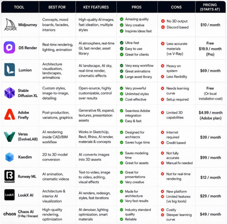 Best AI Tools for Architectural Visualization Designers in 2026