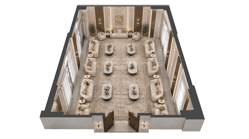 Luxury majlis 3D floor plan