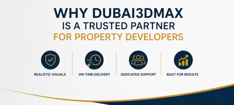 Dubai3DMax trusted 3D rendering partner for property developers in Dubai