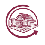 Real estate rendering icon with house and blueprint