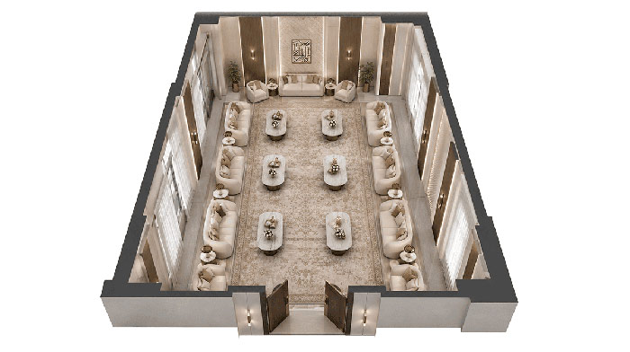 Luxury majlis 3D floor plan